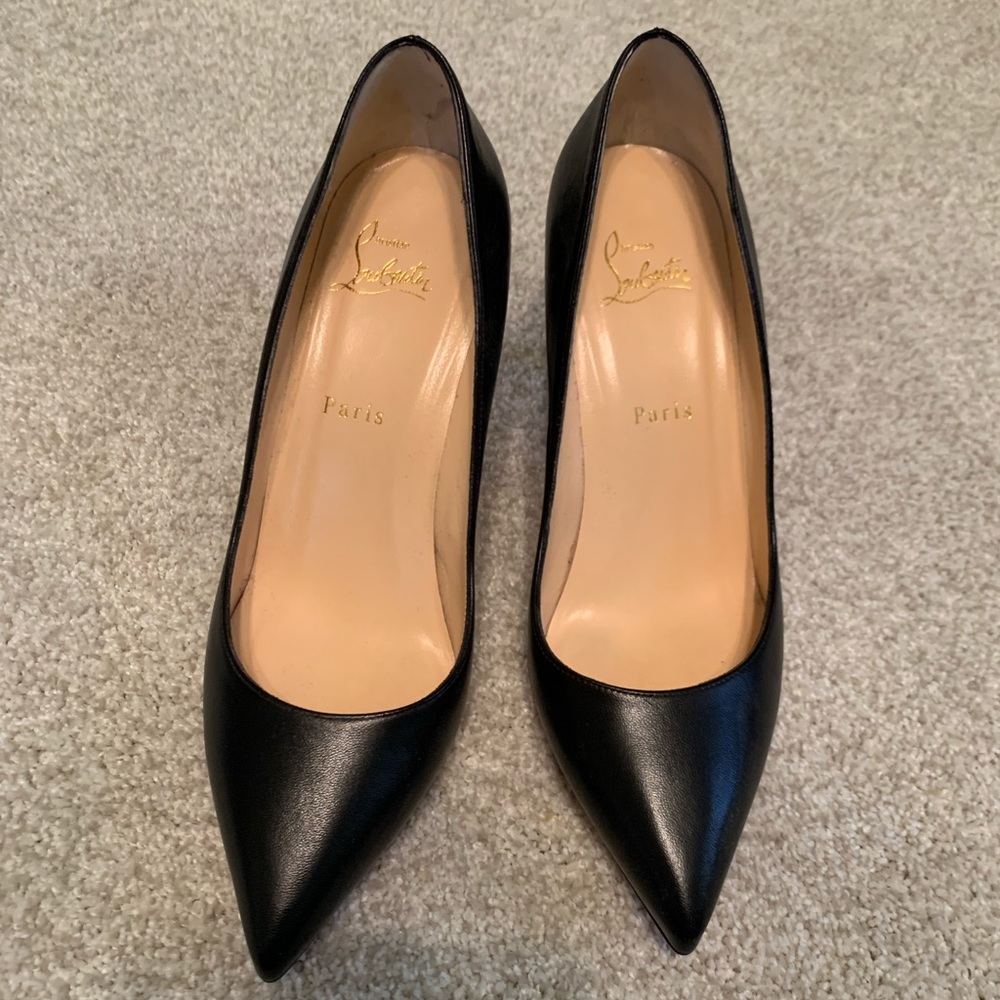 Christian Louboutin Pigalle Black Leather Heels Size 39.5 (around US 8.5) NWOT